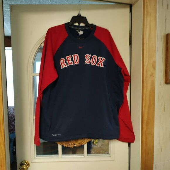 New Nike Red Sox Therma Fit Navy Blue Red Pullover Size Men's XL - Picture 1 of 2